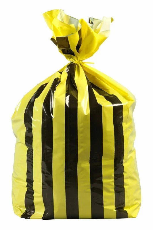 20L Small Tiger Stripe Polythene Offensive Waste Bags – 1 Roll of 50
