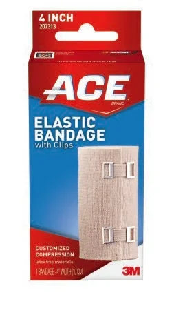 3M ACE Elastic Bandage 4 Inch Width Standard Compression Clip Detached Closure Tan NonSterile – 207313