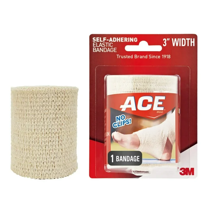 3M Ace Elastic Bandage No Clips 3In