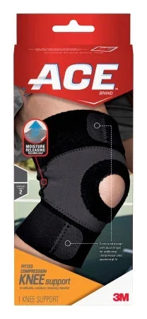 3M Ace Moisture Control Knee Support Medium Pull-On / Hook and Loop Strap Closure 15 to 17 Inch Knee Circumference Left or Right Knee – 209602