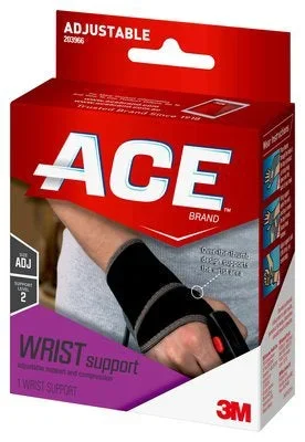 3M ACE Wrist Support 3M Ace Wraparound Neoprene Left or Right Wrist Black One Size Fits Most – 203966
