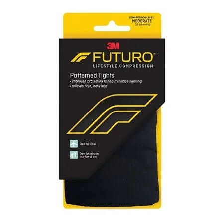 3M Compression Pantyhose Futuro Pattern Waist High Medium Black Closed Toe – 71072EN