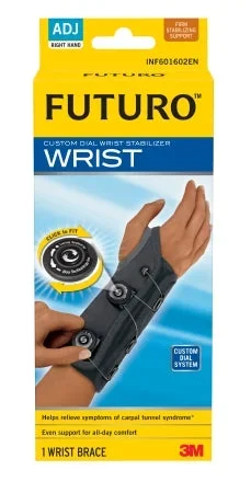 3M Futuro Custom Dial Wrist Stabilizer Right Wrist One Size Fits Most – 601602EN