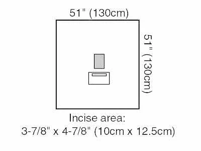 3M Healthcare EENT Drape Steri-Drape Medium Drape with Incise and Pouch 51 W X 51 L Inch