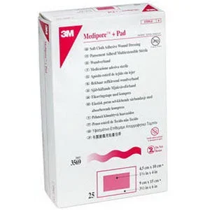 3M Medipore Plus Pad Soft Cloth Adhesive Dressing, 3 1/2″ x 6″, Pad Size 1-3/4″ x 4″