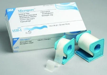 3M Micropore 1535-0 Medical Tape with Dispenser Skin Friendly Paper 1/2 Inch X 10 Yard White NonSterile 1 Each