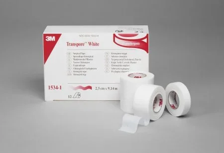 3M Transpore White Medical Tape Water Resistant Plastic 3 Inch X 10 Yard White NonSterile – 1534-3