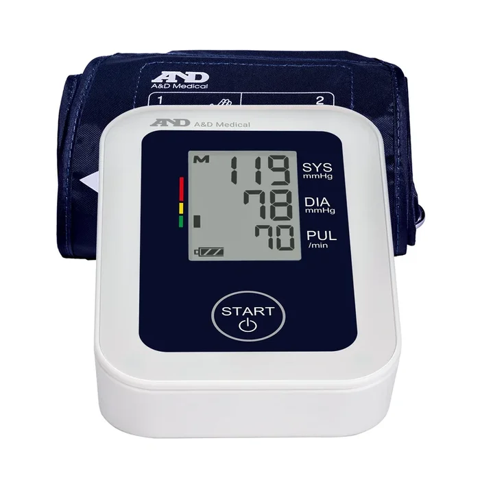 A & D Medical Essential One Button Blood Pressure Monitor with Batteries