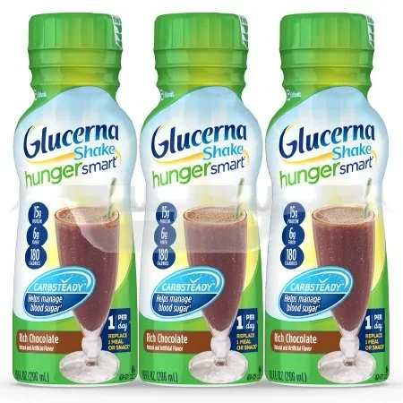 Abbott Nutrition Glucerna Hunger Smart Shake Oral Supplement Rich Chocolate Flavor 10 oz. Bottle Ready to Use – 62885