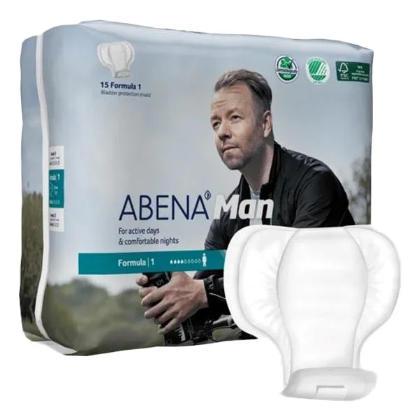 Abena Man Bladder Control Pads, Formula 1, 9″ x 11.5″