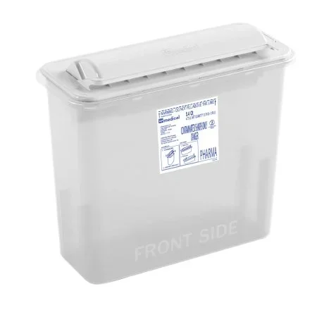 ABM North America AP Line Pharmaceutical Waste Container 12 L X 4-1/2 W X 10-4/5 H Inch 5.4 Quart White Horizontal Entry Lid – FGAP5Q4WC001