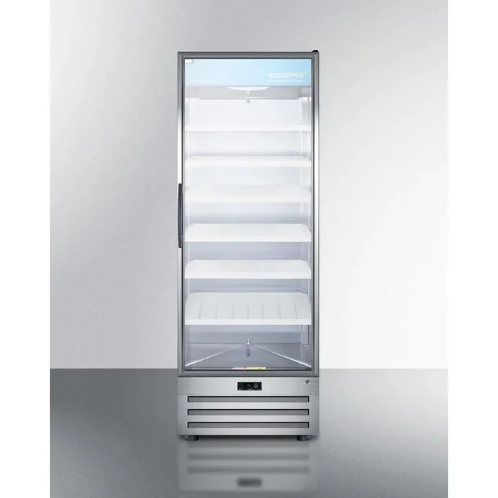 AccuCold Pharmaceutical Refrigerator, 28″ Wide Full-Size, Glass Door, Lock, Digital Thermostat