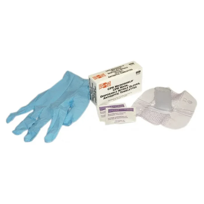 Acme CPR First Aid Kit, with CPR Microshield® CPR Mask, Two Nitrile Exam Gloves, Two Benzalkonium Chloride Towelettes