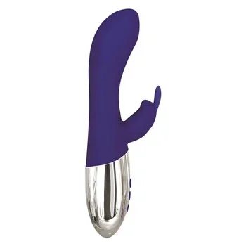 Adam & Eve Royal Rabbit Warming Rechargeable Silicone Rabbit Vibrator Blue