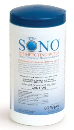 Advanced Ultrasound Solutions Sono Surface Disinfectant Cleaner PreMoistened Wipe 80 Count Canister Disposable Scented – SONO4032