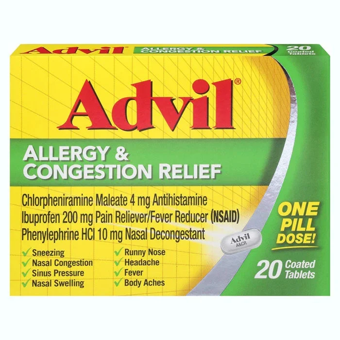 Advil Allergy & Sinus Relief Medicine 20 Caplets