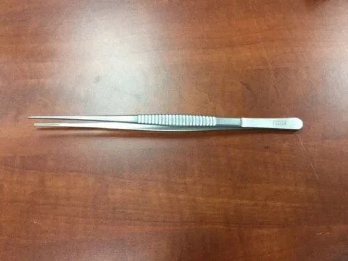 Aesculap Dissecting Forceps DeBakey 9-1/2 Inch Surgical Grade Stainless Steel NonSterile NonLocking Thumb Handle Straight 2 mm Tips – FB404R