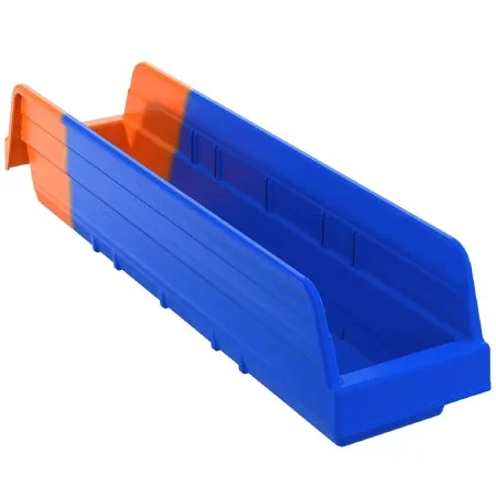 Akro-Mils Indicator Bin Storage Bin Blue / Orange Plastic 4 X 4-1/8 X 17-7/8 Inch – 36448BLUE