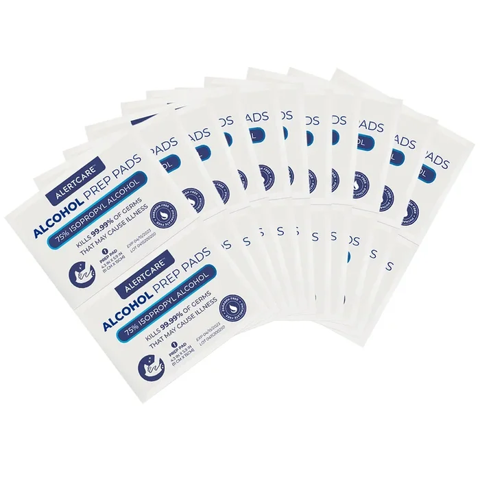 AlertCare 75% Alcohol Prep Pads 50 PCs (Large Size 4.3 x 5.9 IN)