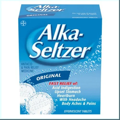 Alka Seltzer Original with Aspirin Foil Packets, 12/Box