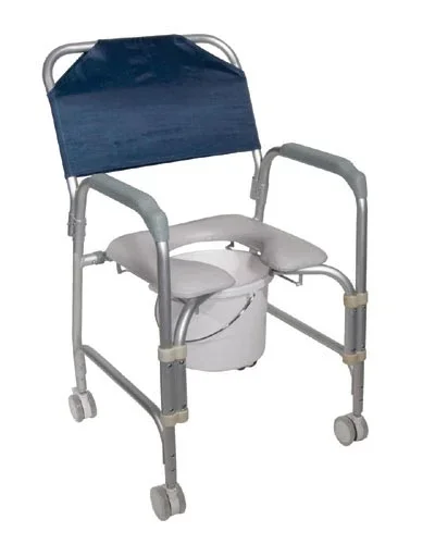 Aluminum Shower Chair/Commode with Casters Knockdown