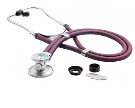 American Diagnostic Corp Adscope Sprague Stethoscope Burgundy 2-Tube 22 Inch Tube Double Sided Chestpiece – 641BB