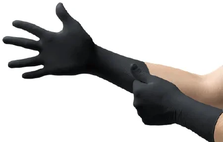 Ansell MICROFLEX MIDKNIGHT XTRA Exam Glove MICROFLEX MIDKNIGHT XTRA X-Large NonSterile Nitrile Extended Cuff Length Fully Textured Black Not Chemo Approved – 93-862-XXL