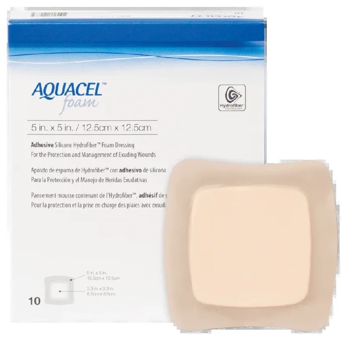 Aquacel Gelling Adhesive Foam Dressing 5″ x 5″