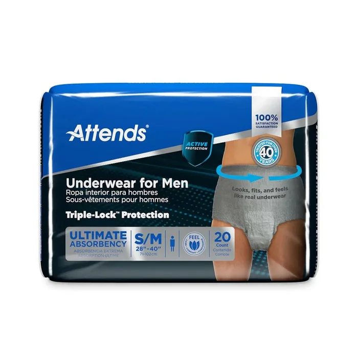 Attends Discreet Men’s Underwear With DermaDry Technology