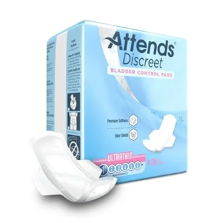 Attends Healthcare Products Attends Discreet Bladder Control Pad 9 Inch Length Light Absorbency Polymer One Size Fits Most Female Disposable – ADPTHIN