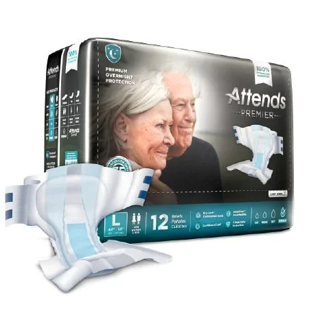 Attends Healthcare Products Attends Premier Adult Incontinent Brief Tab Closure Large Disposable Heavy Absorbency – ALI-BR30