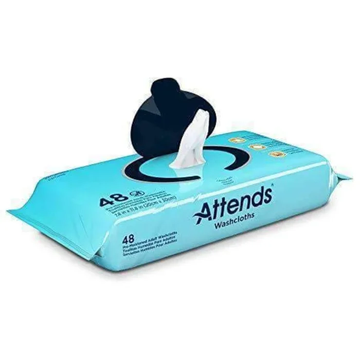 Attends Scented Hypoallergenic Washcloths for Adult Incontinence Care – Latex and Alcohol Free – Case