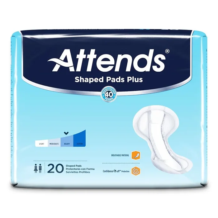 Attends Shaped Pads Plus – Heavy Absorbency