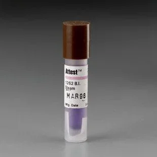 Attest Biological Indicator for Steam Sterilizer with Test Pack for Gravity and Vacuum: 100 Count, Brown (Cap)