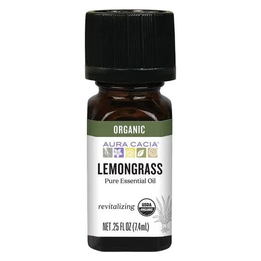 Aura cacia lemongrass orgánica revitalización del aceite esencial 0.25 oz