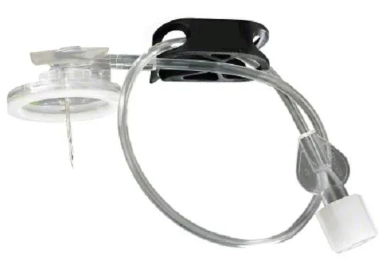 B. Braun Surecan Safety II Huber Needle Infusion Set 19 Gauge 3/5 Inch 8 Inch Tubing Caresite Needleless Port, Y-site Injection Port – 4447045-02