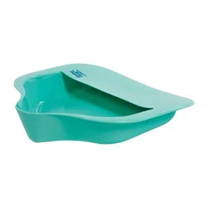 Bariatric Bed Pan with Anti-splash 15″ x 14-1/4″ W x 3″ H, Mint Green, Plastic