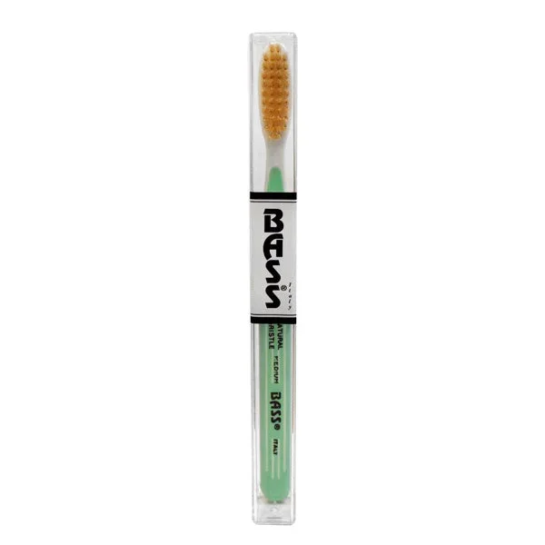 Bass Brushes Pin Striped Natural Bristle Toothbrush (Assorted Colors) #10071577