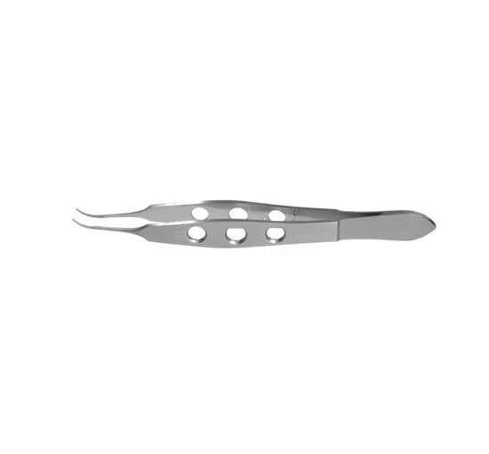 Beaver-Visitec International Visitec Tying Forceps 96 mm Stainless Steel Sterile NonLocking Fenestrated Thumb Handle Curved 6.0 mm Long Platform – 581411US