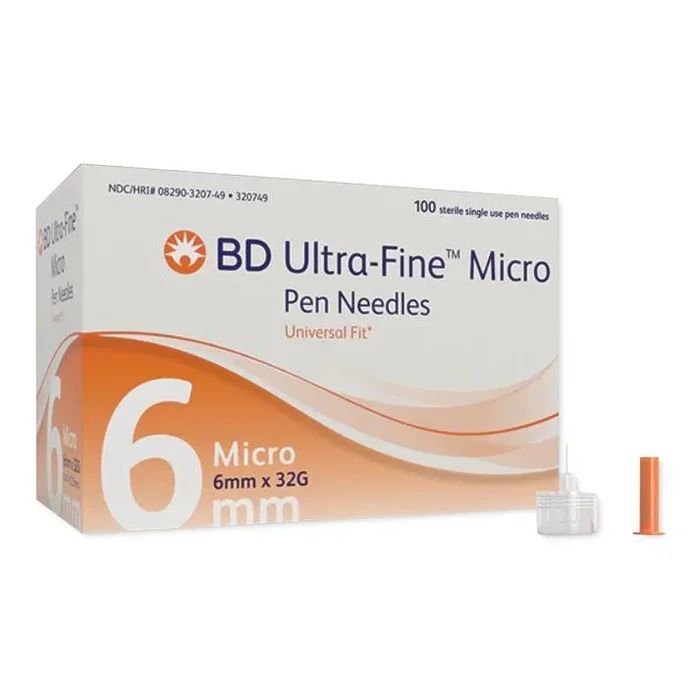 Becton Dickinson NEEDLE, INSULIN PEN ULTRAFINE 32GGX6MM (100/BX 12BX/CS) – 320749