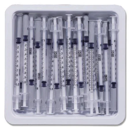 Becton Dickinson PrecisionGlide Allergy Tray 1 mL 27 Gauge 1/2 Inch Attached Needle Without Safety – 305540