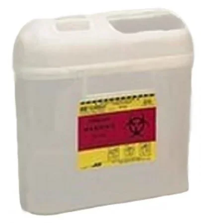 Becton Dickinson Sharps Container 1-Piece 10-3/4 H X 10-3/4 W X 4D Inch 5.4 Quart Translucent Horizontal Entry Lid – 305425