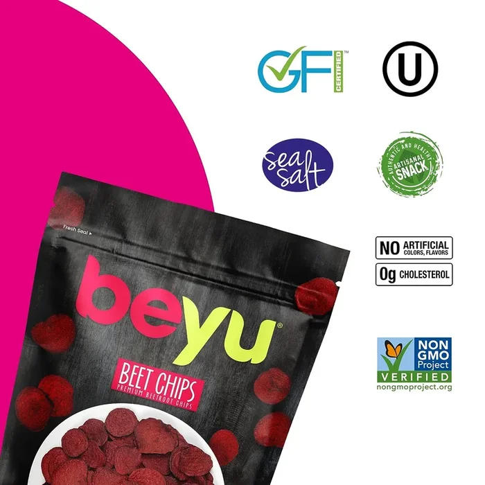 Beyu Beetroot Vegetable Chips Snack 4.5 Oz