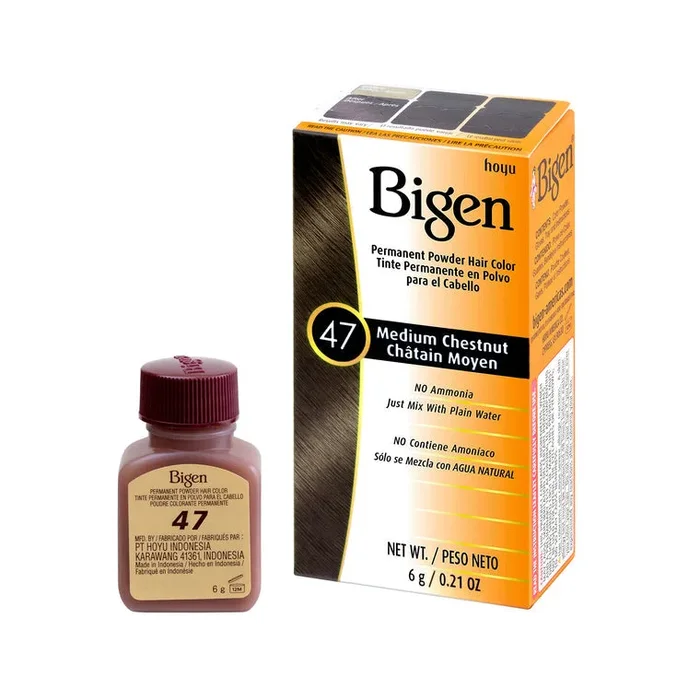 Bigen Permanent Powder Hair Color Medium Chestnut 47