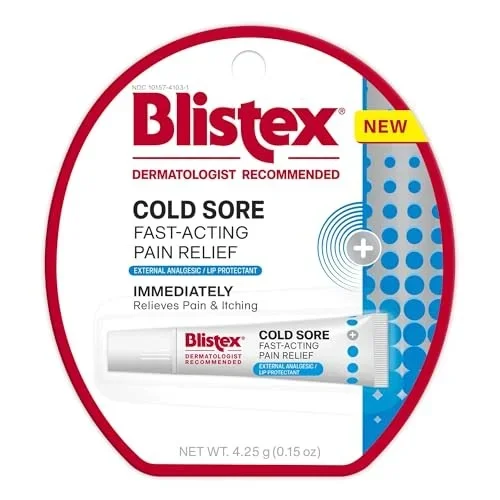Blistex Cold Sore Fast-Acting Pain Relief Maximum Strength Lidocaine Formula 4.25g