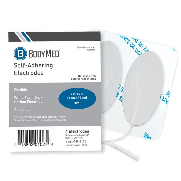 BodyMed Reusable White Foam Carbon Electrode – Package of 4