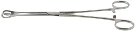 BR Surgical BR Surgical Sponge Forceps Foerster 9-1/2 Inch Surgical Grade Stainless Steel NonSterile Ratchet Lock Finger Ring Handle Curved Serrated Fenestrated Teardrop Jaws – BR16-17125