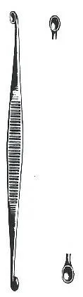 BR Surgical HerMann Medizintechnik Bone Curette Williger 5-1/4 Inch Length Double-ended Handle Size 00 Tip / Size 0 Tip Oval Cup Tip – H132-49600