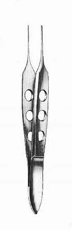 BR Surgical HerMann Medizintechnik Tissue Forceps Bishop-Harmon 3-1/4 Inch Surgical Grade Fenestrated Thumb Handle Straight 0.5 mm Tip, 1X2 Sharp Teeth – H142-94205