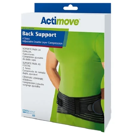 Bsn Medical Back Support Belt With Stays Actimove 2X-Large Hook And Loop Closure 45 To 49 Inch Waist Circumference Adult – 7554124